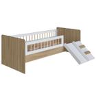 Cama Montessoriana Escada E Escorrega AFT010 Aveiro OAK Branco Comm - Completa Móveis