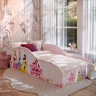 Cama Montessoriana Infantil Princesa com Colchão e Proteção Lateral para Quarto de Criança Menina Rosa - Select Móveis