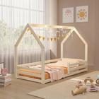 Cama Montessoriana Solteiro Grade Proteção Madeira Natural Amy Shop JM - ATRAENTE