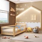 Cama Montessoriana Wave Solteiro com Moldura Infantil Casinha com Led Dream Decor Casatema