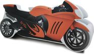 Cama Moto Fire Infantil estofada - cor laranja