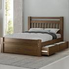 CAMA ORLEANS 1,40m COM 2 GAVETAS - CASTANHO