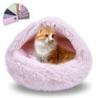 Cama para animais de estimação FORMYCATIE calmante para cães e gatos com capa com capuz