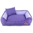 Cama para cachorro Caminha Quadrada JN Pet Roxo Bolinha