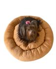 Cama para cachorro gato de pelúcia velboa 60 cm colchonete pet redonda