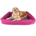 Cama Para Cachorro Grande 100x87 Cm - 100% Lavável Rosa + Cinza