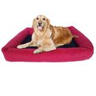 Cama Para Cachorro Grande 100x87 Cm - 100% Lavável Vermelho + Preto