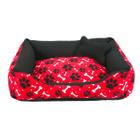 Cama para Cachorro ou Gato Tamanho Grande 70x55cm + Ossinho Vermelho