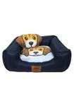 Cama Para Cachorros Com Zíper Lavável 60X60Cm Azul Marinho