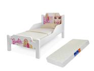 Cama para menina da barbie com proteção lateral mais colchão