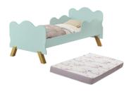 cama para menino infantil com proteção lateral angel cor menta com colchão