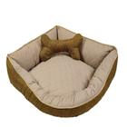 Cama Pet De Canto Luna Impermeável Extra Grande Avelã Cacau - Comfortpet