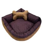 Cama Pet De Canto Luna Impermeável Extra Grande Marrom Cacau - Comfortpet