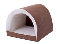 Cama Pet para cachorro ou gato Iglu Sherpa Impermeavel Caramelo