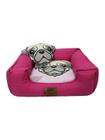 Cama Pet Para Cachorro Pug Com Zíper Lavável 60X60 Rosa/Pink