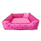 Cama Pet Quadrada Estampada 52x52x17 M Pink - Dog Cat Store