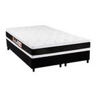 Cama Queen Com Colchão de Espuma Castor D45 Black e White Firme - 158x198x62cm