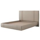 Cama Queen Flutuante Com Cabeceira 160cm Lyra S05 Linho Bege - Mpozenato