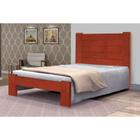 Cama Queen Size Malbec de Madeira Maciça Angelim Pedra/Tauari - Cor Mel