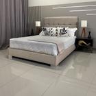 Cama Reforçada Com Cabeceira Berlim Linho Bege RBL King 1,95 X 2,05