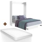 Cama Retrátil Embutida Casal Branco Com Colchão Erias Shop Jm