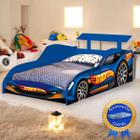 Cama Solteiro 88 Infantil Com Colchão Menino Menina Carro Corrida Stock Car Azul Montessoriana Facil Acesso Quarto Criança Princesa Encanto Meninas