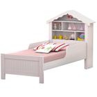 Cama Solteiro Casinha Princesa Branco com proteção lateral - Menina Infantil - Vitamov