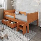 Cama Solteiro com 2 Baus Organizador e Escada Luna Plus Nature - MOVELARIA STORE