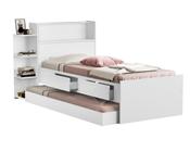 cama solteiro com bau duas gavetas cama auxiliar cor branca
