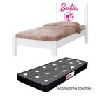 Cama Solteiro Com Colchão Adesivada Barbie Rosa Menina