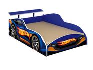 Cama Infantil com Grade de Proteção 100% MDF 49x75x153 cm Carro Drift Azul  - J & A Móveis