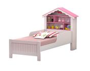 Cama Solteiro Infantil para Menina Branco com Rosa