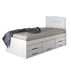 Cama Solteiro Júlia com 5 Gavetas - Branco