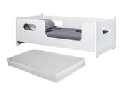 Cama Solteiro Montessoriana Branca com Colchão Design Seguro, Confortável e Moderno para o Quarto das Crianças