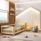 Cama Solteiro Montessoriana Wave e Moldura com Led Dream Decor Casatema