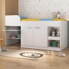 Cama Solteiro Multifuncional para Colchão 188 x 78cm com 2 Portas e Escrivaninha Multimóveis MP4230 Branco