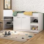 Cama Solteiro Multifuncional para Colchão 188 x 78cm com 2 Portas e Escrivaninha Multimóveis MP4234 Branco