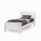 cama solteiro para quarto com pes de madeira estilo padrão mila branco fosco reforçada - Sonho da Mamae