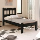 Cama Solteiro Premium Perola Madeira Maciça Cor Preto - Nemargi