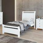 Cama Solteiro Reali Branco Lopas