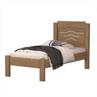 Cama Solteiro Sofia 88 Castanho Wood/Branco Cambel VJ