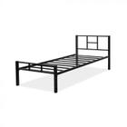 Cama solteiro tubolar aço / ferro reforçada 1,88 x 0,88 - preto - Marroart