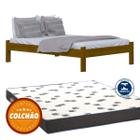 Cama Turca Casal Madeira Maciça Cor Imbuia + Colchao