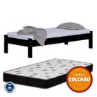 Cama Turca Solteiro Cor Preto com colchao - Abs Atacadista