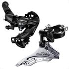 Cambio dianteiro e traseiro kit shimano original tourney ty300 7 6 velocidades aro 26 e 29 speed