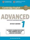 Cambridge English Advanced 1 For Revised Exam From 2015 Without Answers - CAMBRIDGE UNIVERSITY