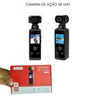 Câmera Ação Tomate MT5000 5K UHD esportiva wifi rotativa com estojo à prova dágua