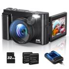 Câmera Digital Bifevsr 4K 48MP - Foco Automático, Vlogging e Zoom 16X