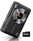 Câmera digital CAMKORY FHD 1080P 44MP com cartão SD de 32GB com zoom 16X
