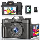 Câmera Digital METRORABBI 4K 56MP - Point & Shoot com Tela Flip